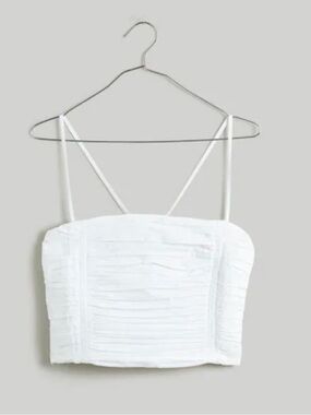 Madewell Poplin Crop Tube Top - Sz 6 - NWT
